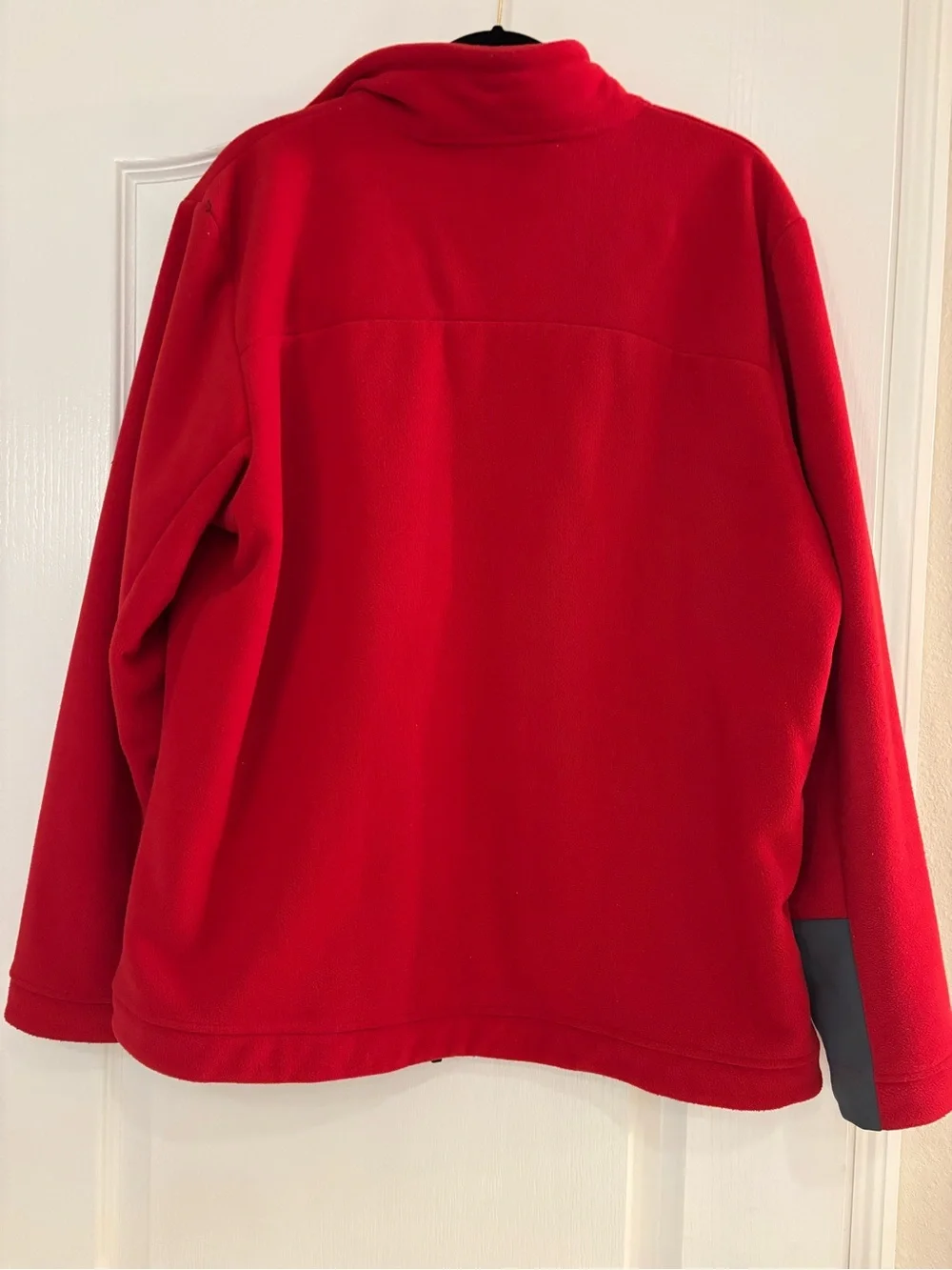 The North Face Red Fleece Jacket with Gray Chest Panel